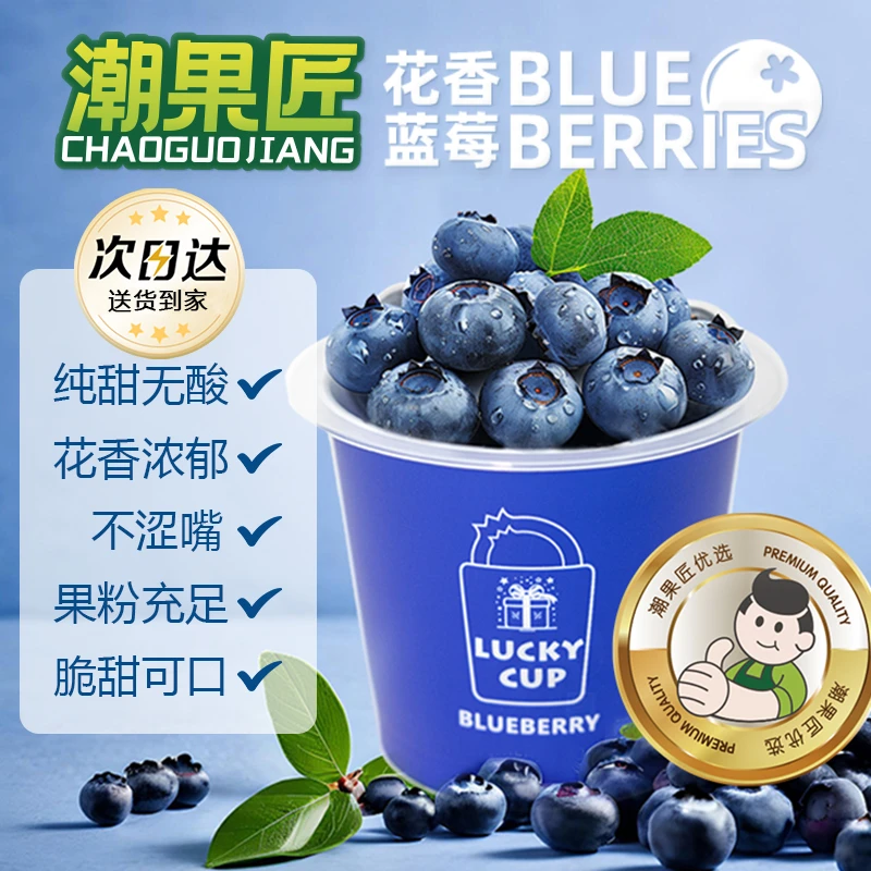 【顺丰京东】云南花香蓝莓小蓝杯澄江抚仙湖礼盒装新鲜应季脆甜水果
