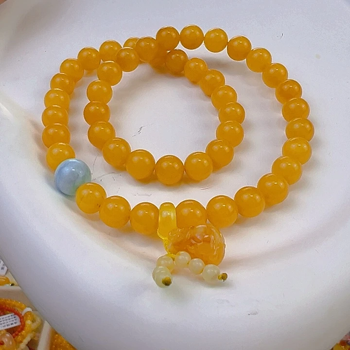 蜜蜡手链未镶嵌奈*蜜蜡7定制款