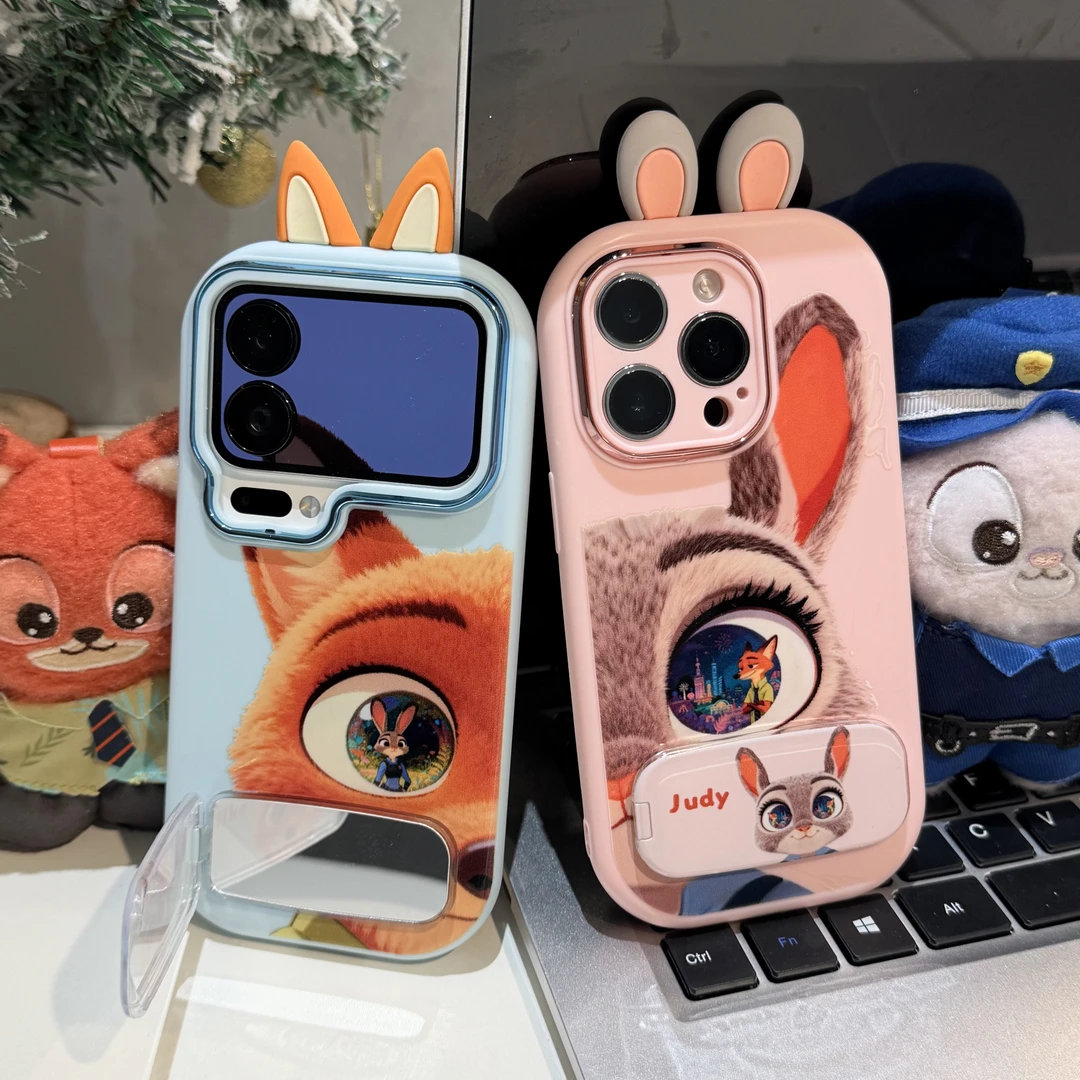 大眼朱迪尼克支架适用苹果17/16pro胖子手机壳华为vivoppo小米15