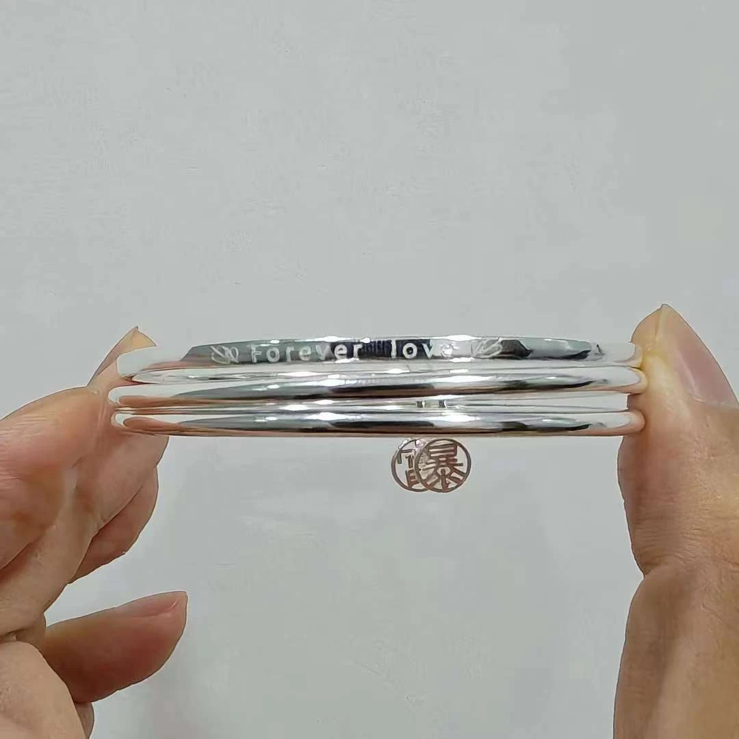 B37【约37g】999.9吉言三生三世手镯实心闭口手环A34B37