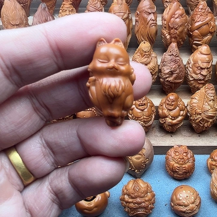 吊坠橄榄核17狐狸