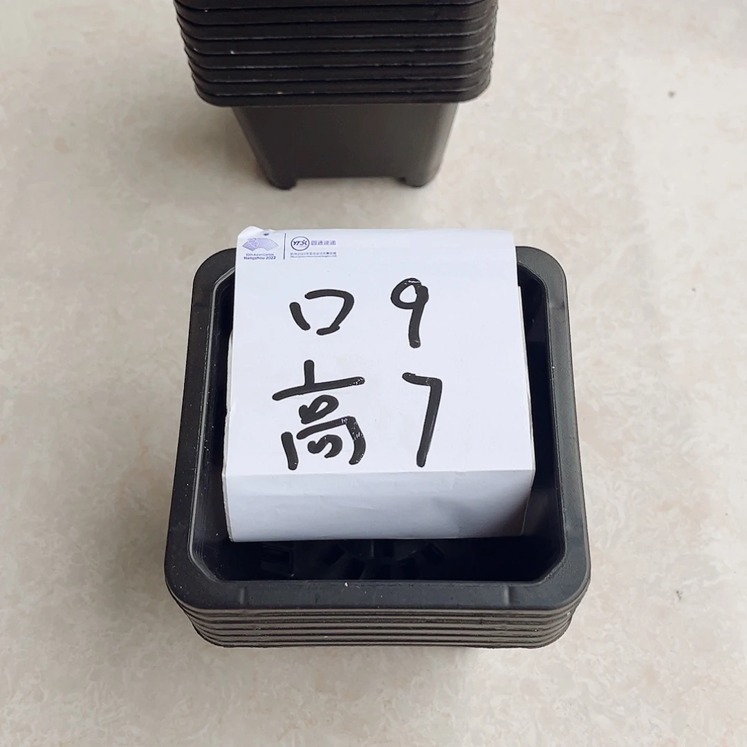 塑料福利款9方黑色盆50个无托