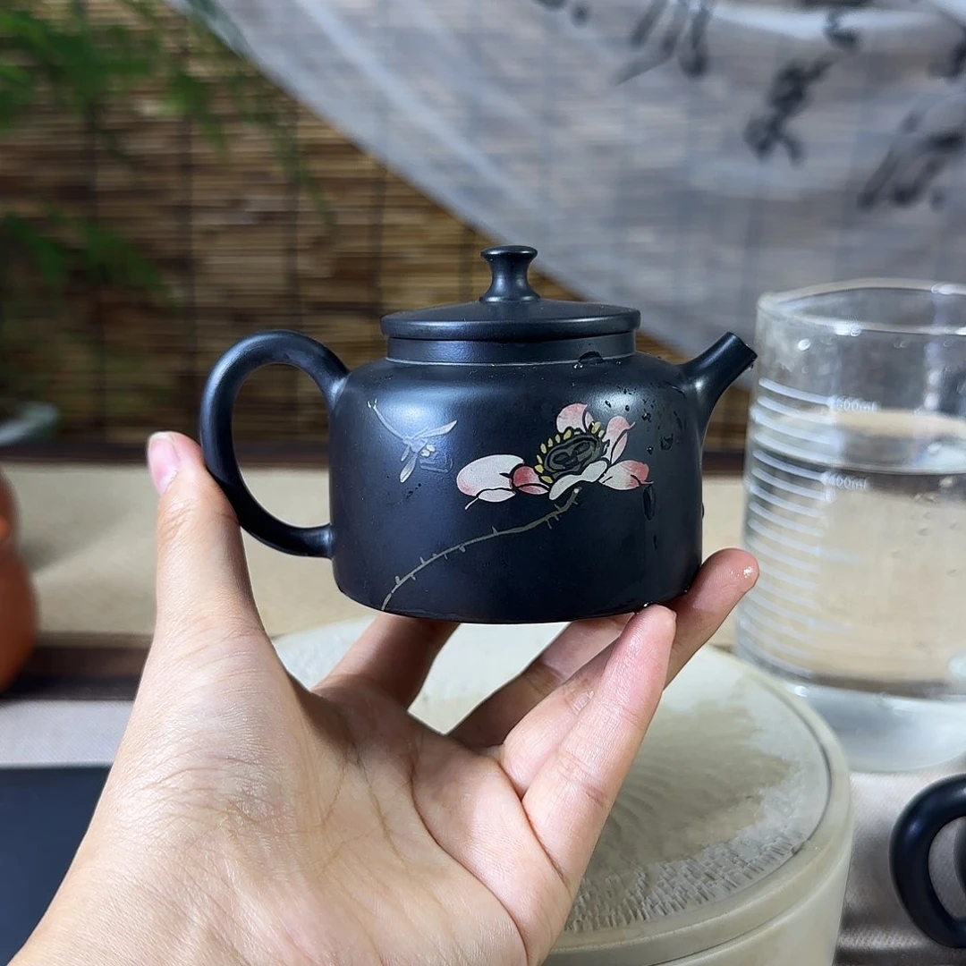 建水紫陶全品全手工彩填壶