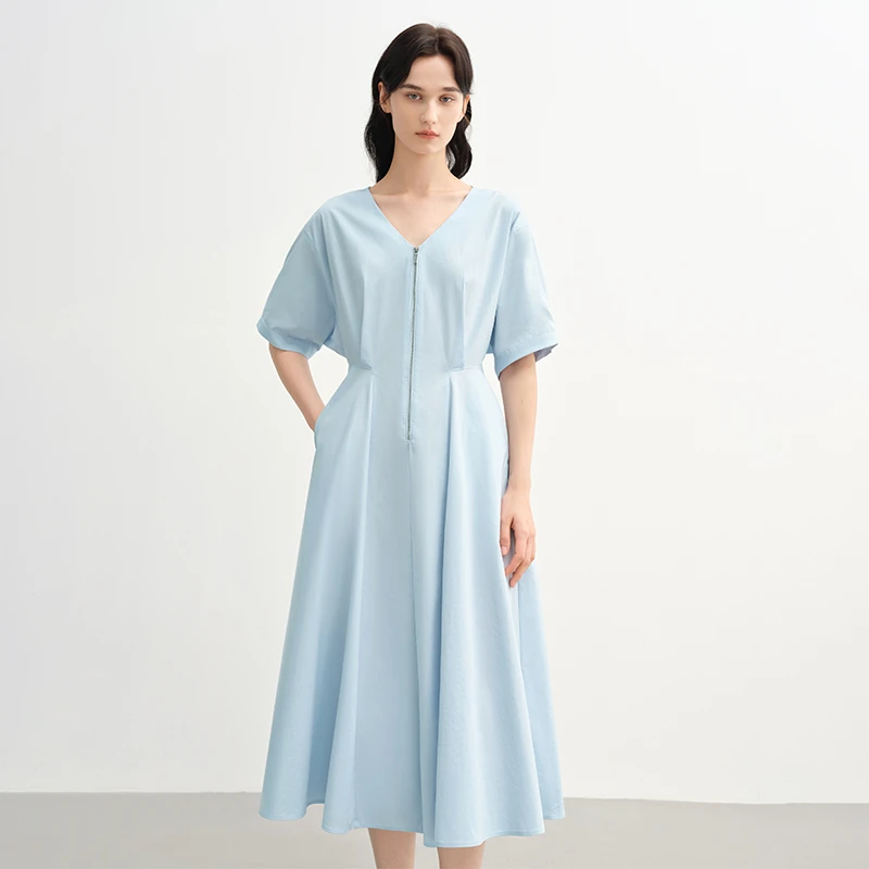 独束大码女装極简风连衣裙2025夏季新品时尚通勤长裙 25DS82675