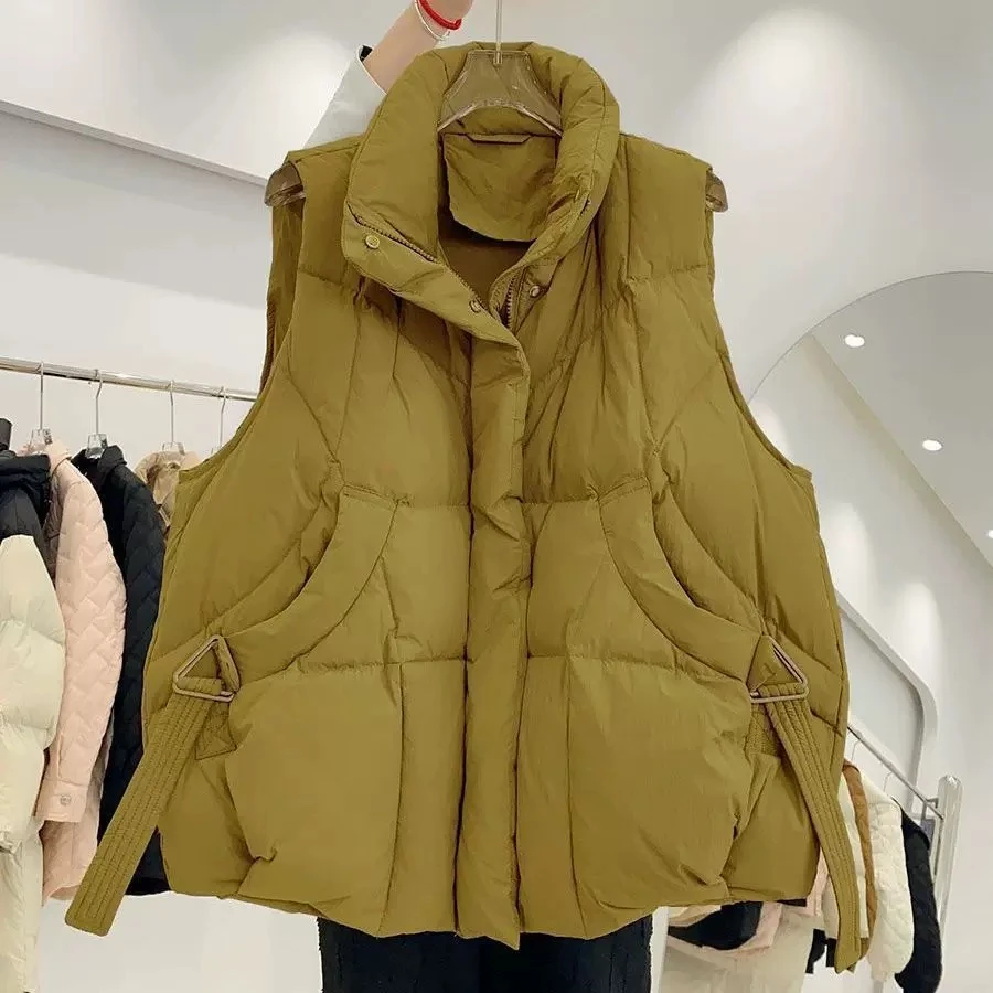 【反季清 飘带羽绒】白鸭绒马甲服装秋冬羽绒马甲上衣背心外套女
