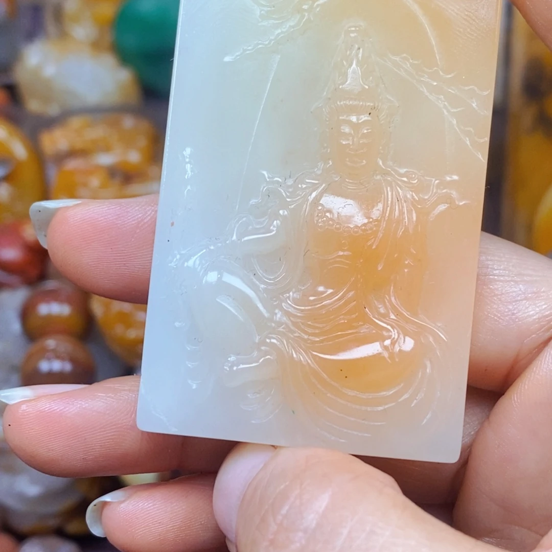 未镶嵌石英质玉（黄龙玉）吊坠(不含链)