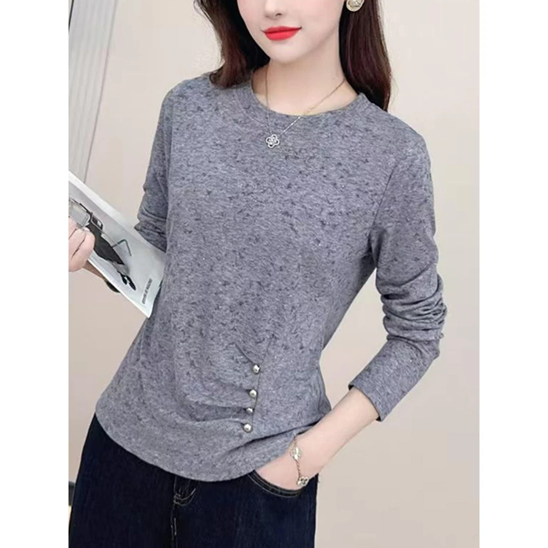 气质秋装设计感长袖T恤女2025秋季新款洋气上衣女士秋季打底小衫