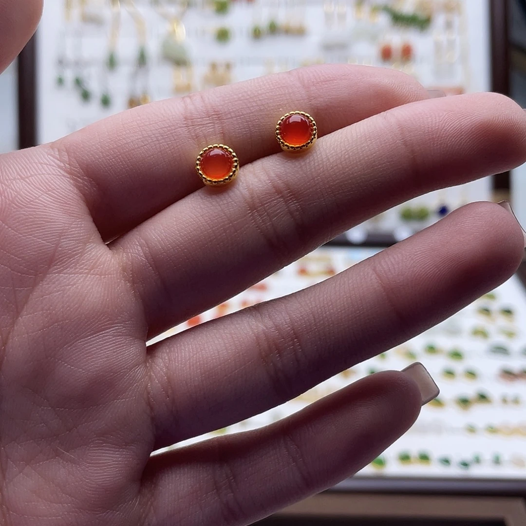 和田玉未镶嵌耳饰