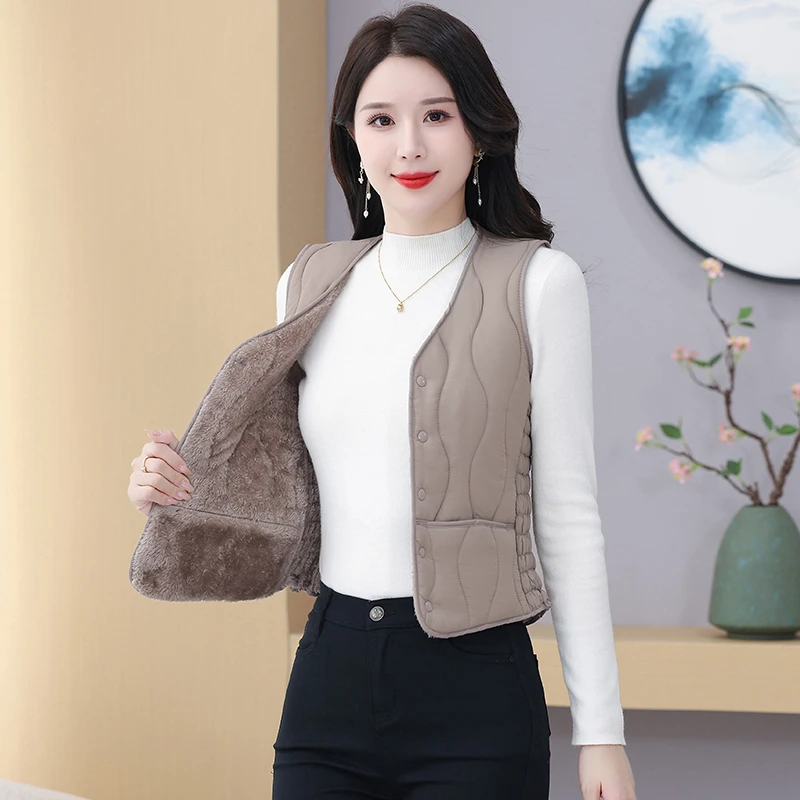 女士2025秋冬新款防寒保暖棉马甲中式加绒马甲女款背心新款爆款