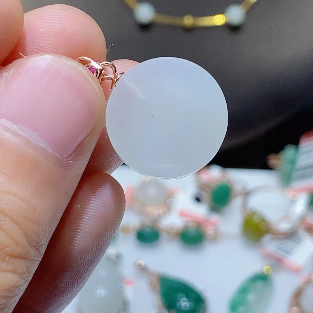 独山玉银S925镶嵌吊坠