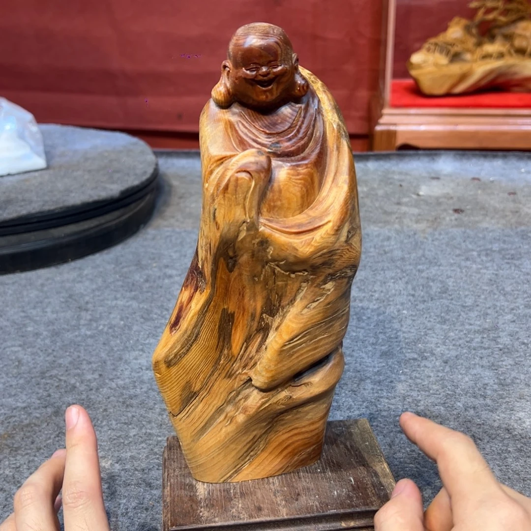 半***心柏木（崖柏）北沉香木雕