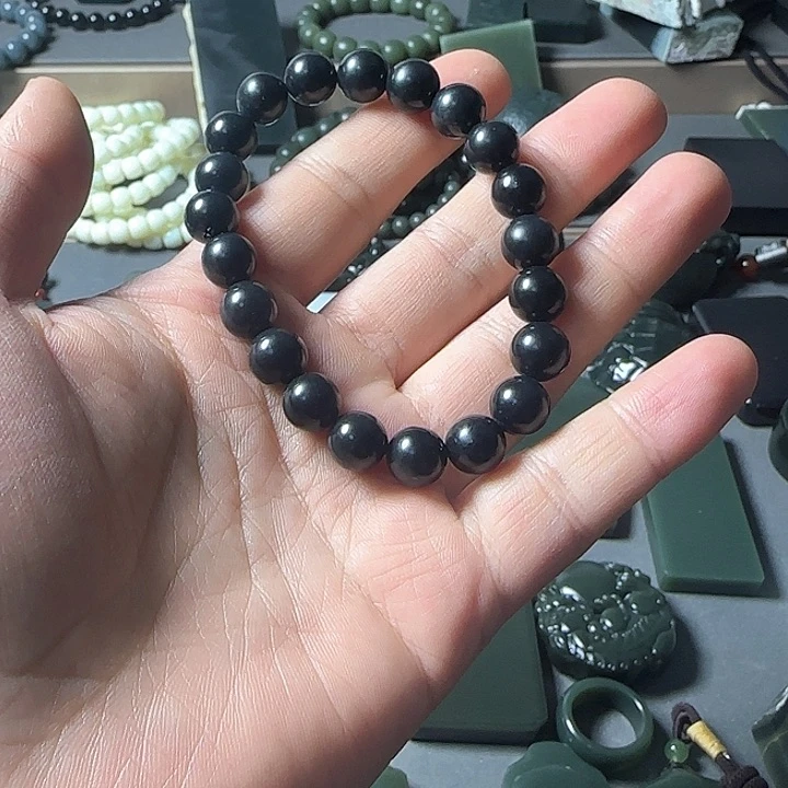 未镶嵌手链和田玉（墨玉）