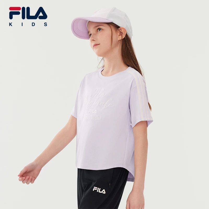 【凉感科技】斐乐儿童夏季新款女童中大童圆领短袖T恤K12G531104F