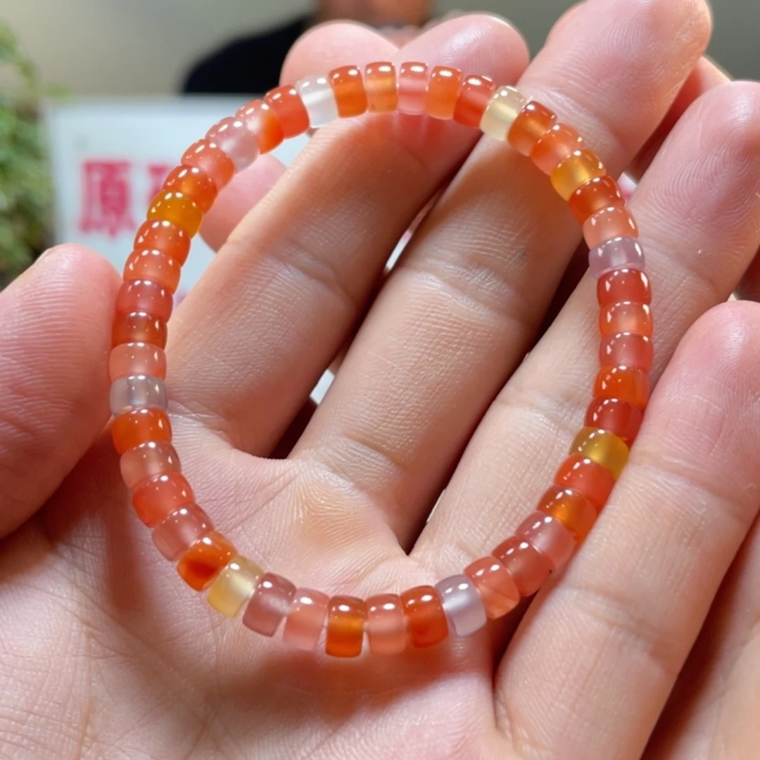 南红玛瑙小庄冰红药片单圈6m m未镶嵌