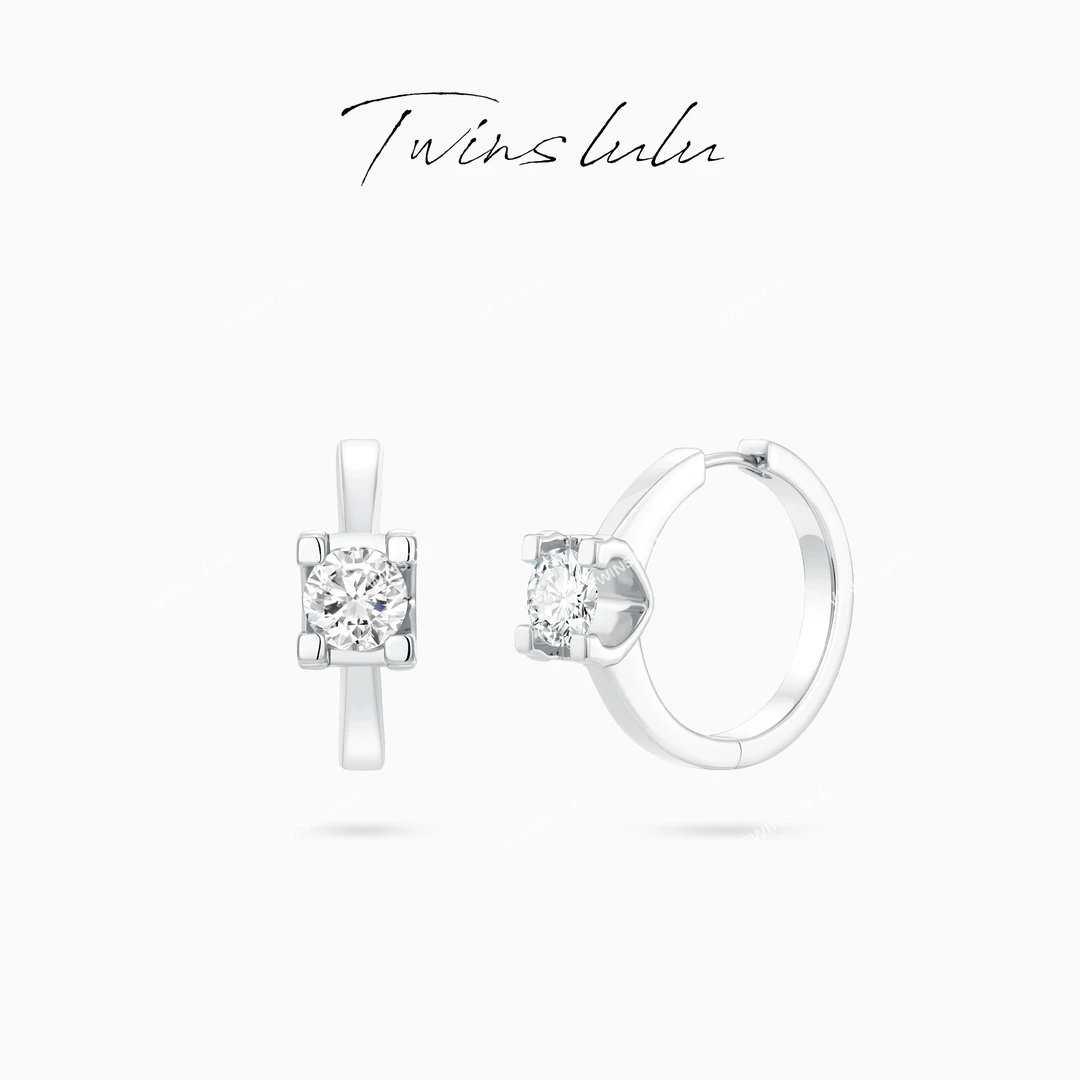 TWINS LULU 流光风秋上新高级感简约精致四爪耳环TSL2927