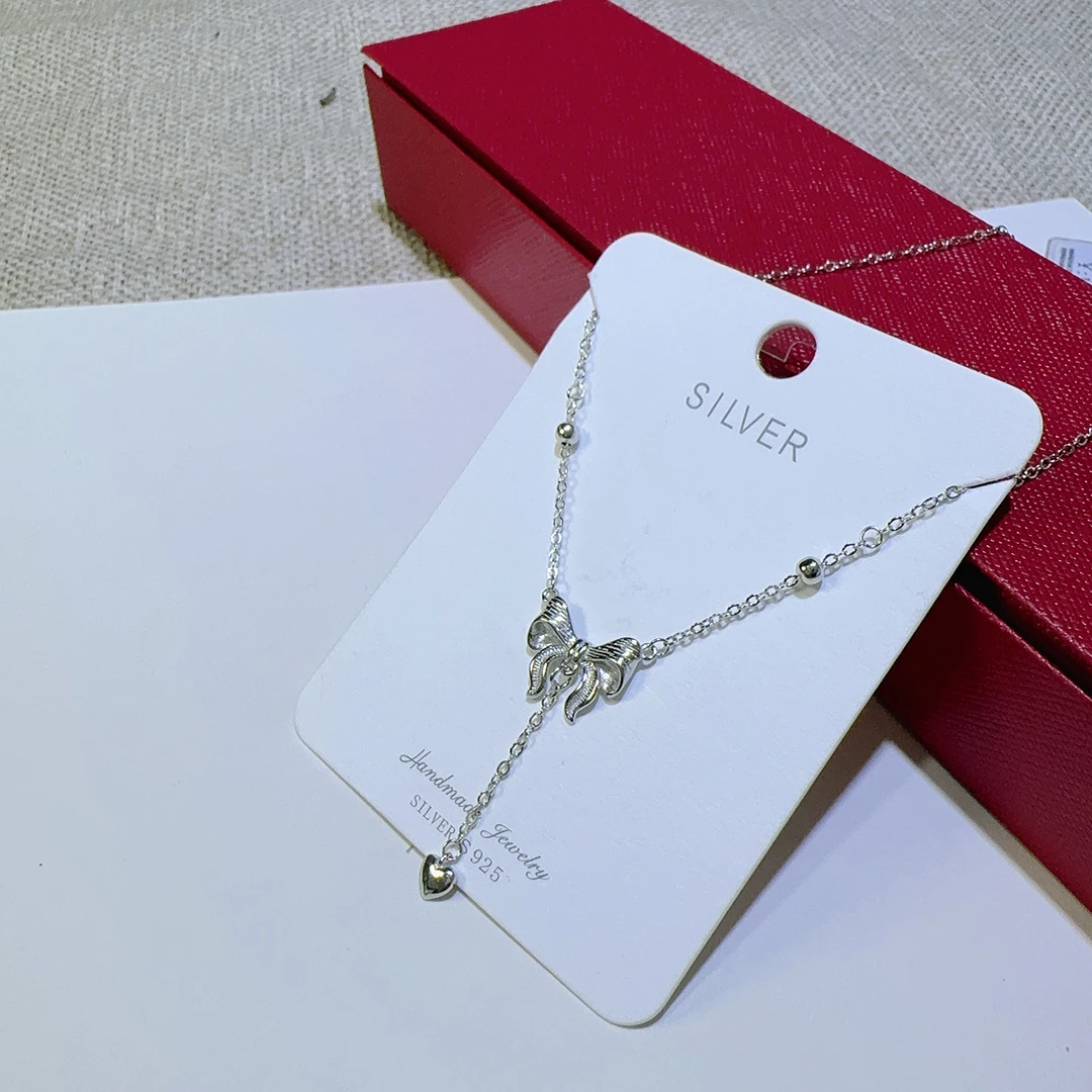 坠链均925银 甜美百搭S925银套链 链长40+5cm
