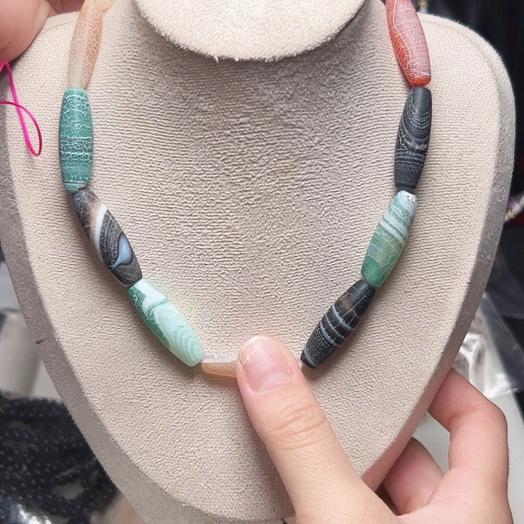 玛瑙/玉髓未镶嵌珠宝半成品t486 9m 药霜天珠