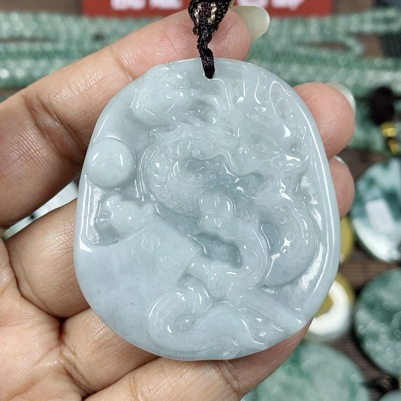 【闪购商品】翡翠颈饰未镶嵌玉吊坠翡翠玉府上有龙