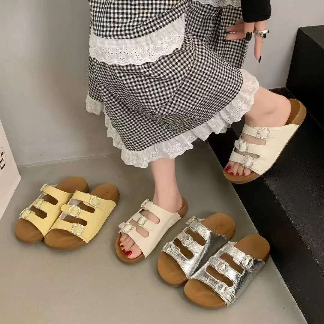 【华小姐】夏季新款时尚潮流圆头平底百搭拖鞋211-2