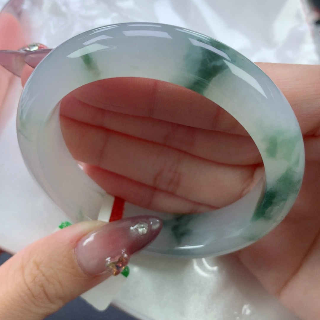 翡翠手镯未镶嵌53.5正圈