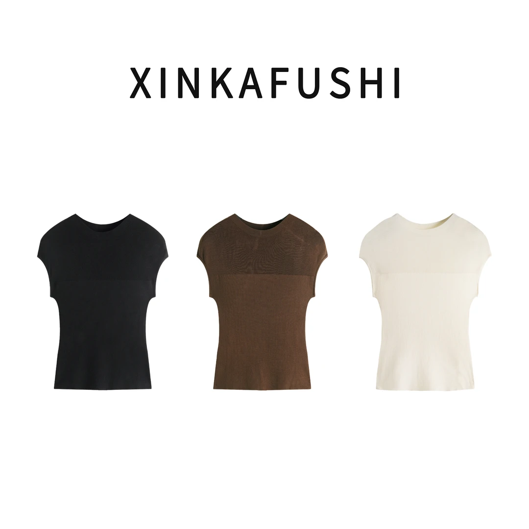 【炎夏舒衣】夏款14针100%莱赛尔透气圆领修身显瘦小飞袖T恤YN2928