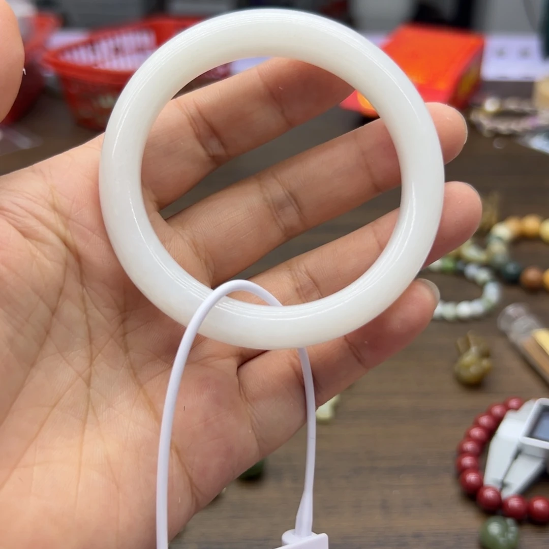 和田玉手镯未镶嵌56圈围278