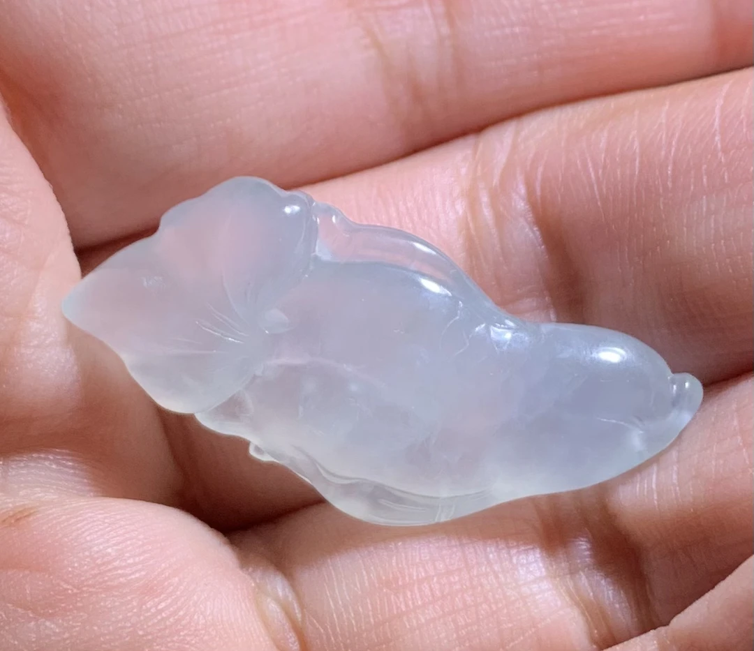 【冰种•鱼】缅甸天然A货翡翠木那随形冰种鱼手工立体男女百搭款吊坠