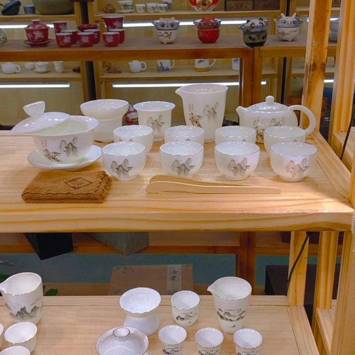 【不止】羊脂玉瓷茶具套装