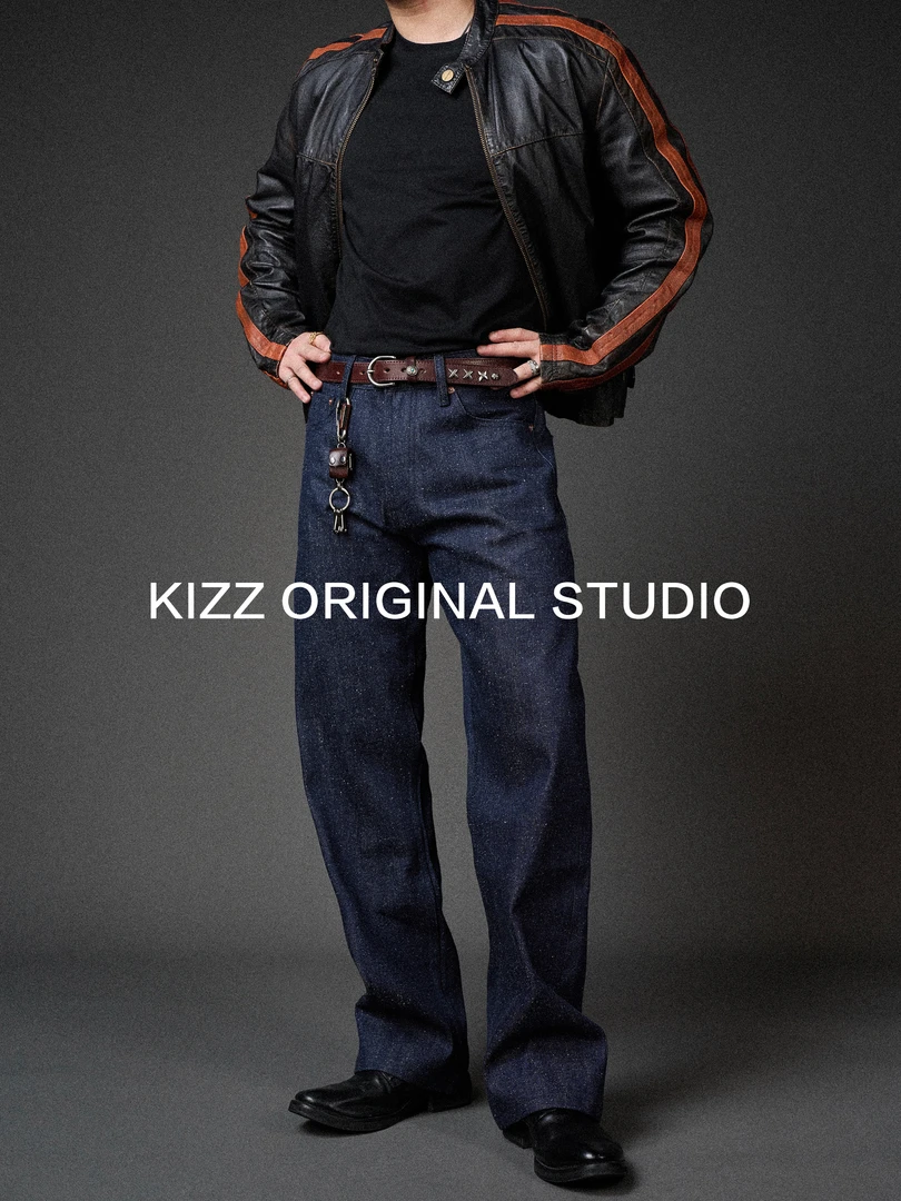 Kizz【梵高的星空】ORL系列18盎司雪花赤耳丹宁美式复古牛仔裤