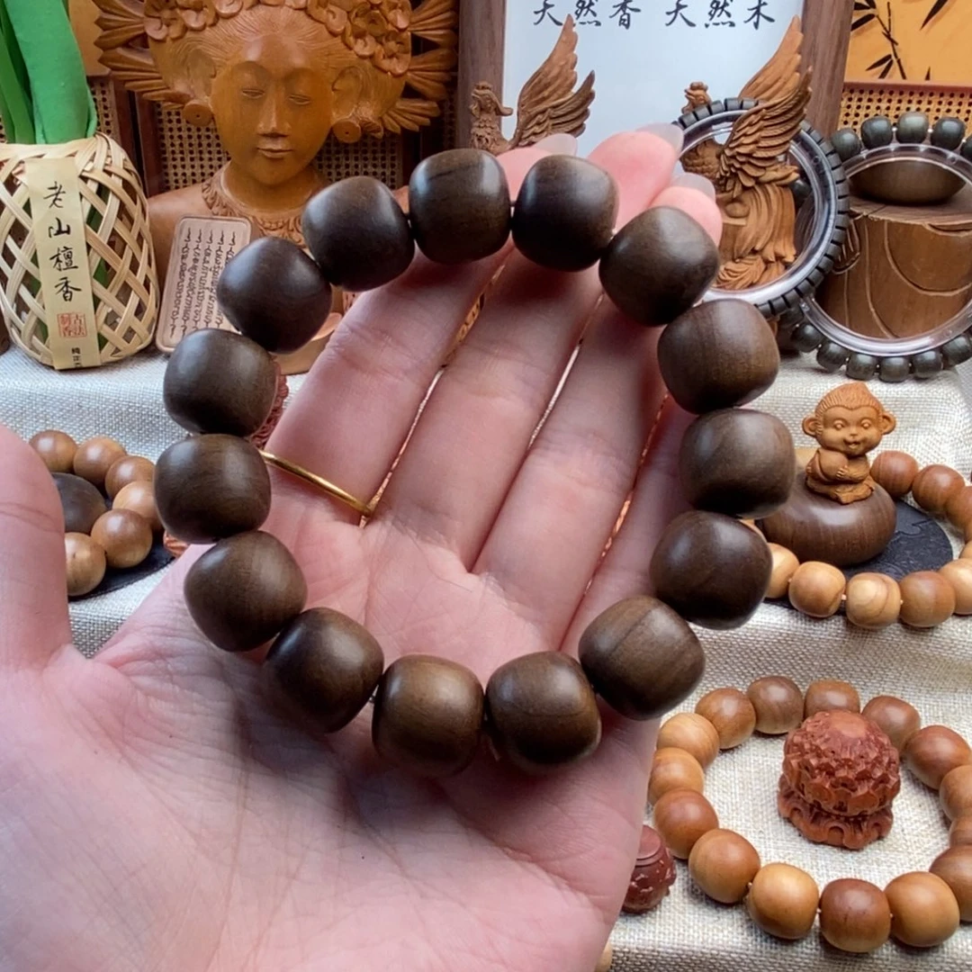 屹***檀香木手串/手链印度正区迈索尔，老山檀香，奶香15.16沉水