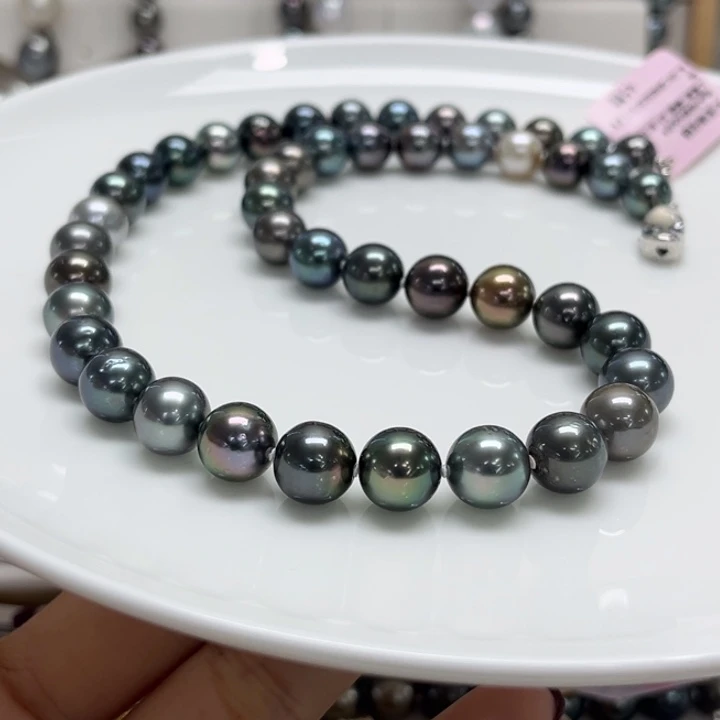 银S925镶嵌项链海水珍珠8-10mm89号