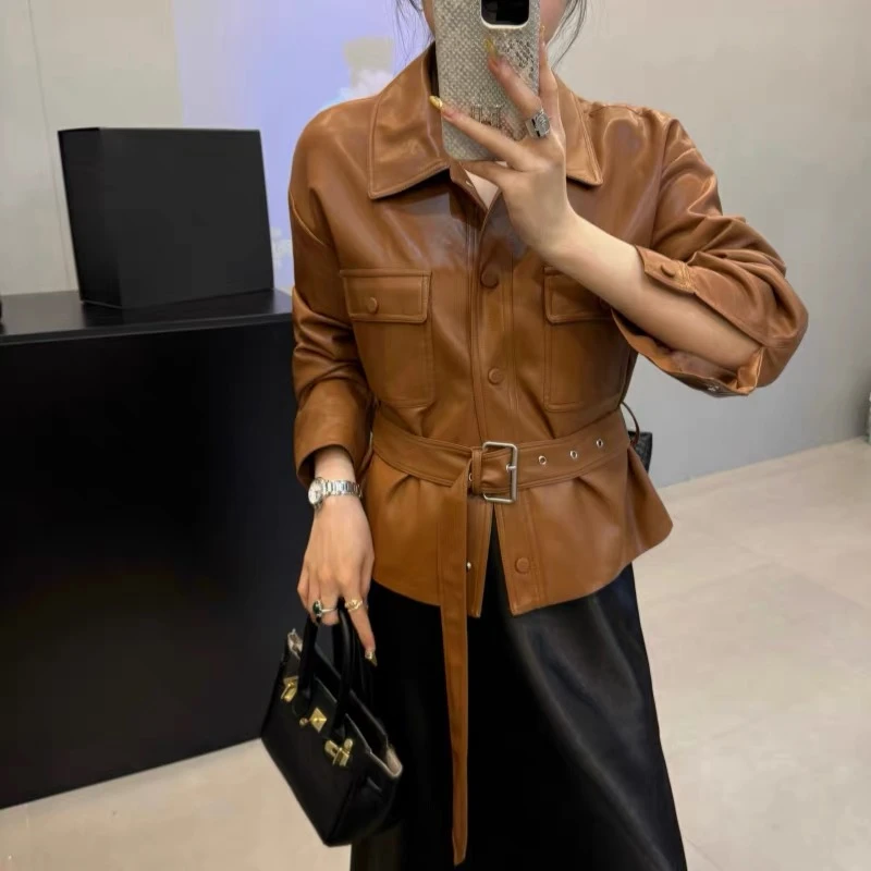 宋佳同款海宁皮衣女25年秋季新短款时尚百搭皮夹克气质皮衣外套