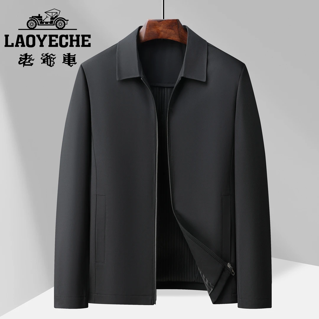 夹克男装2025年春季纯色外套休闲上衣宽松男士潮流夹克百搭韩版