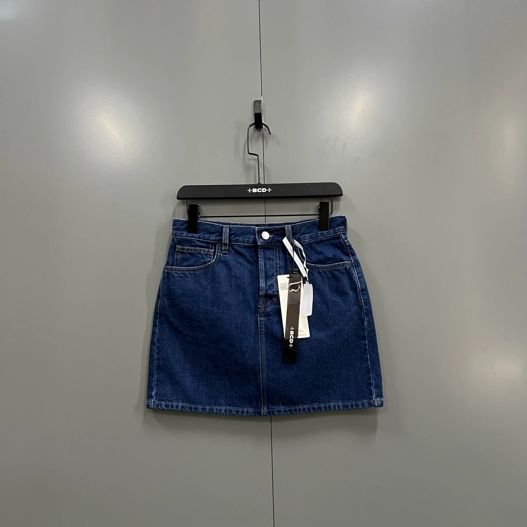 95新 GUCCI/古驰 z6 蓝色牛仔A字短裙 36码/98新/016479
