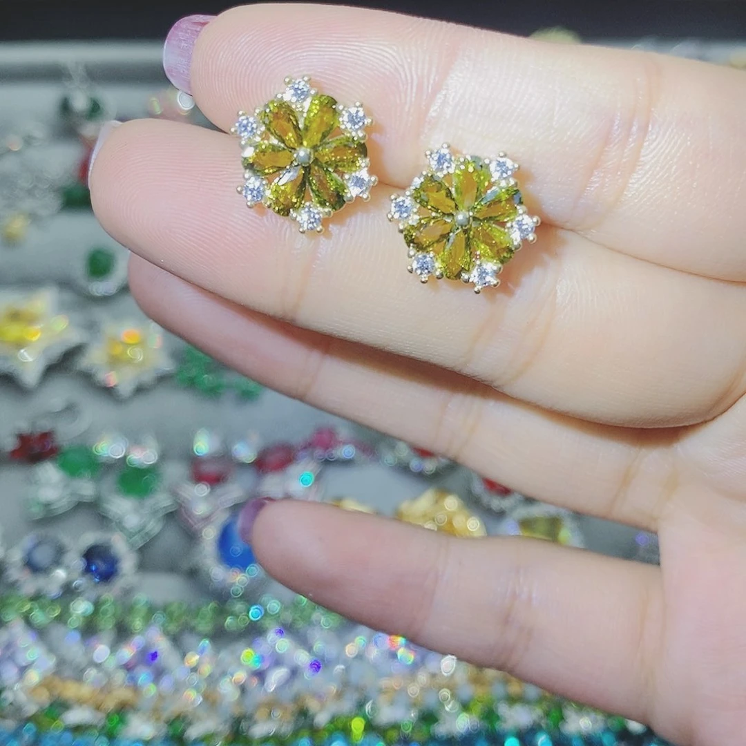 【闪购商品】托帕石耳饰银S925镶嵌