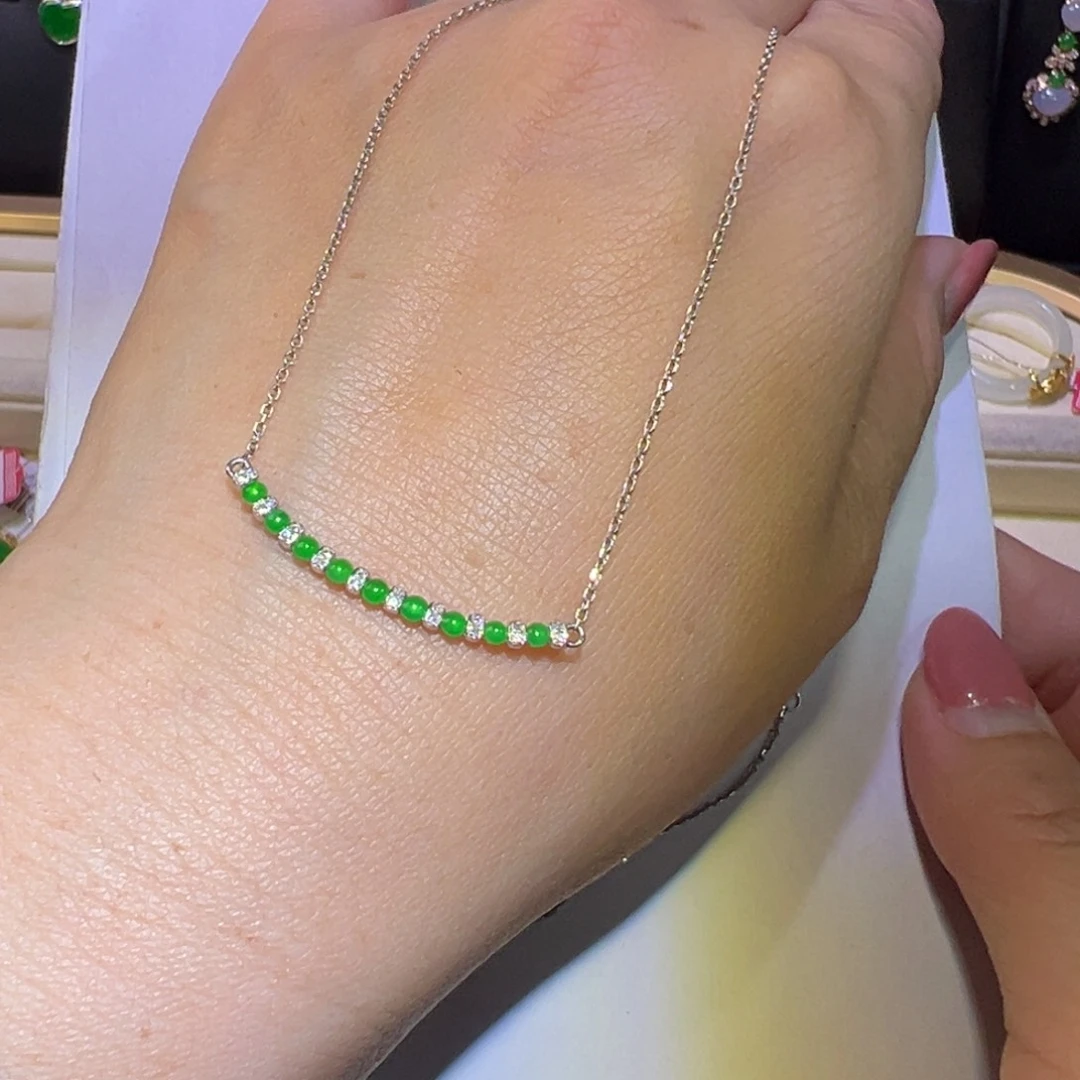 翡翠颈饰18K金镶嵌套链