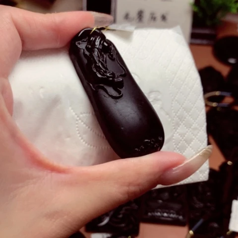 天然缅甸a货钢琴黑挂件