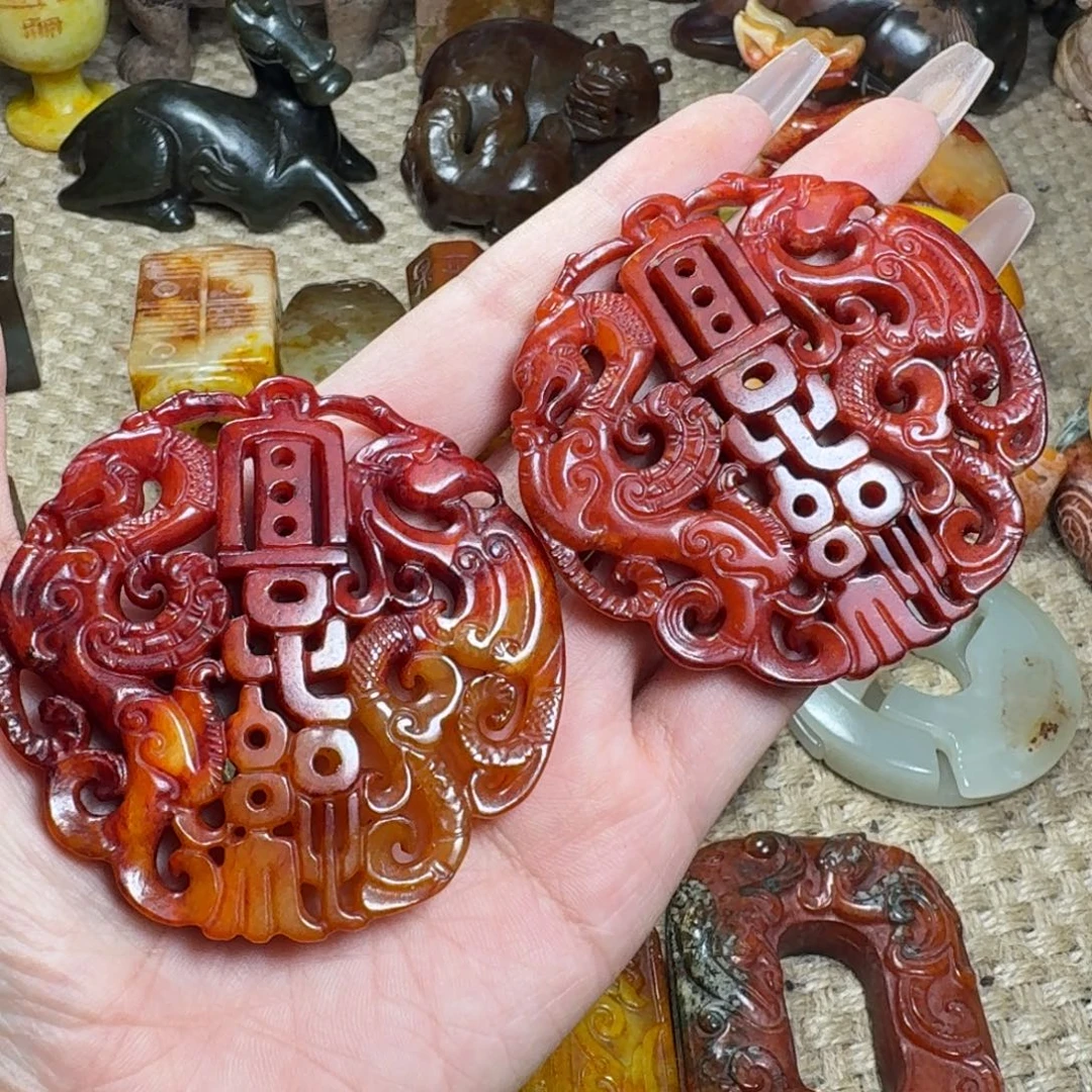 海***月吊坠白玉菩提挂件