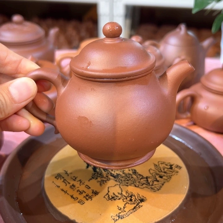 茶壶紫砂紫泥潘壶180c c