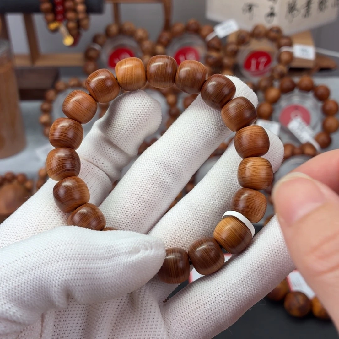 抹***~柏木手串/手链泥膏香料红黑蚕丝纹11-12 药甜香 13.8