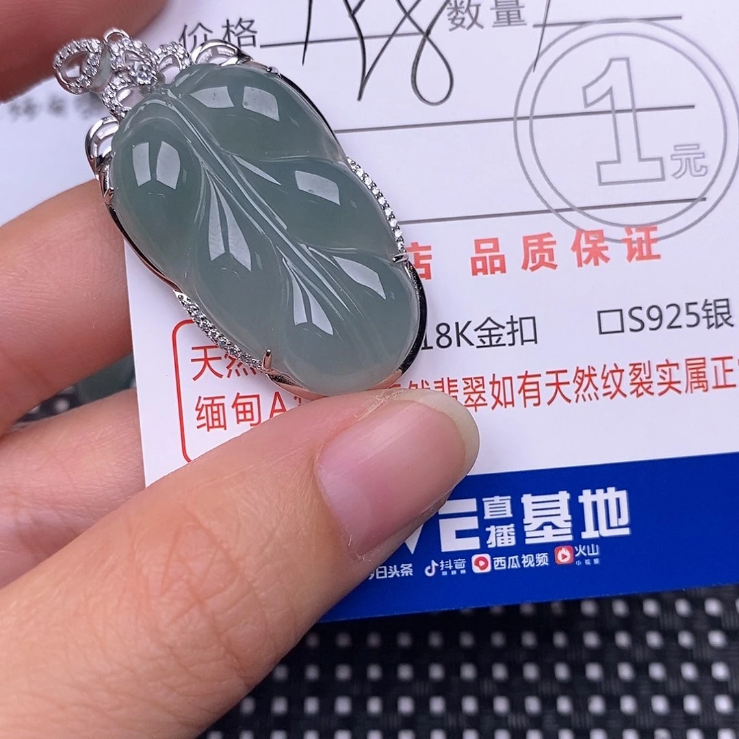 翡翠银S925镶嵌颈饰