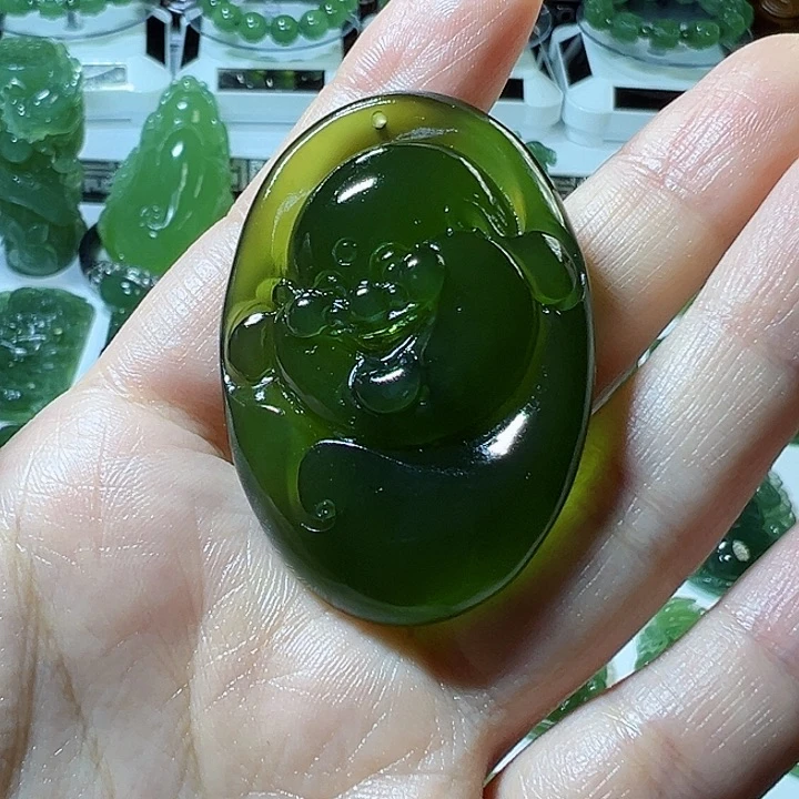 蛇纹石玉颈饰未镶嵌小****6