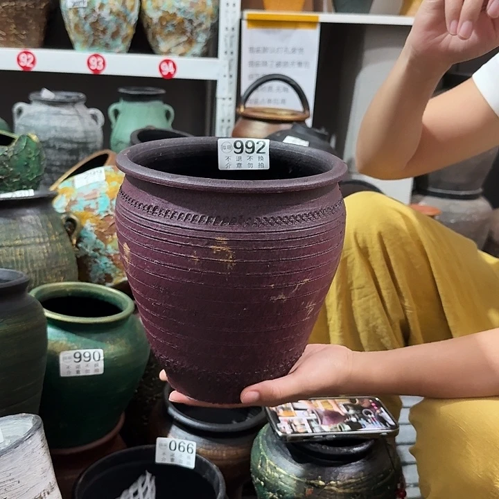 瑕疵紫色缸992高度21口径18