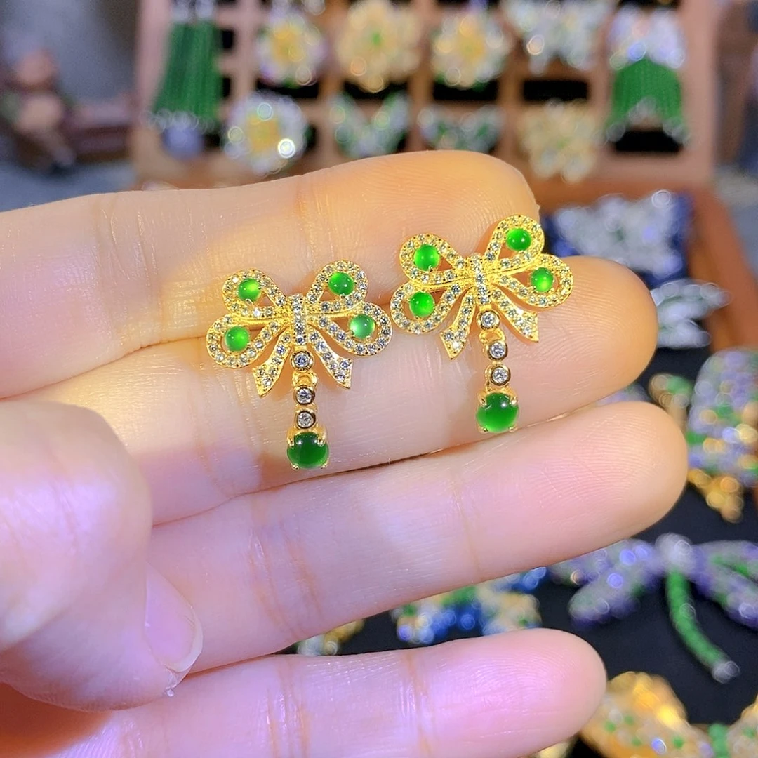 银S925镶嵌挂件翡翠