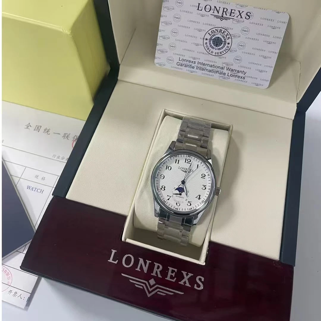 LONREXS/表径42mm/月相/机械表/