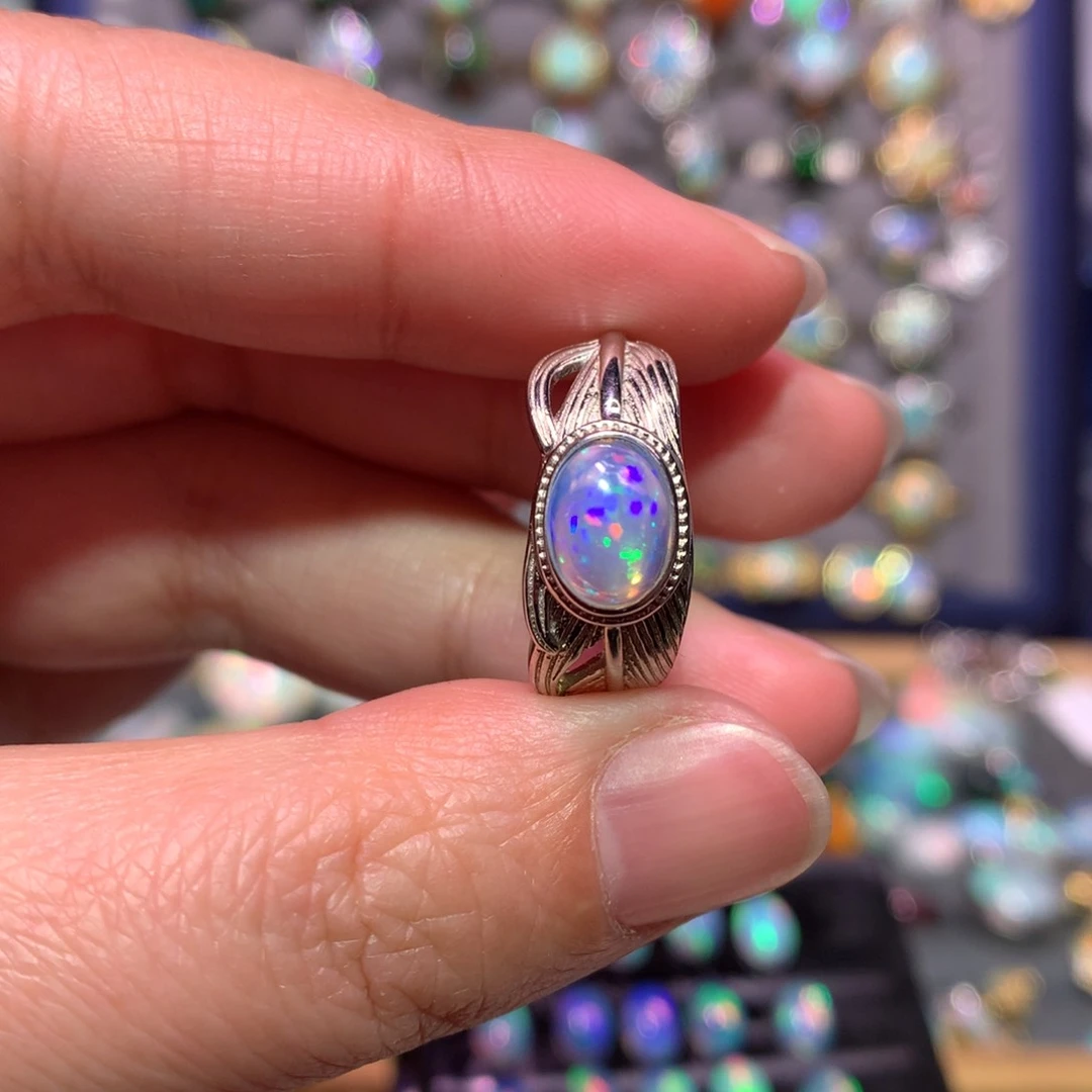 银S925镶嵌欧泊戒指款式