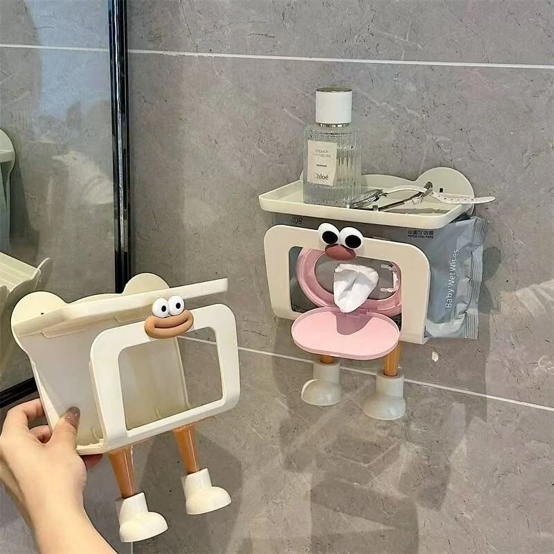 【自带托盘】卫生间纸巾盒厕所壁挂式免打孔防水卷纸卫生抽纸置物架