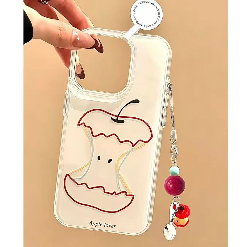 可爱苹果线条适用苹果iphone小米15/14/13防摔vivo华为oppo手机壳