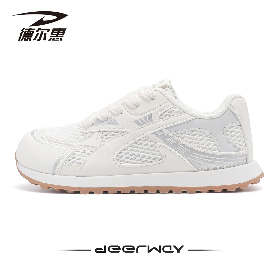 德尔惠德训鞋女款2025新款秋季百搭网面chic板鞋平底学生小白鞋