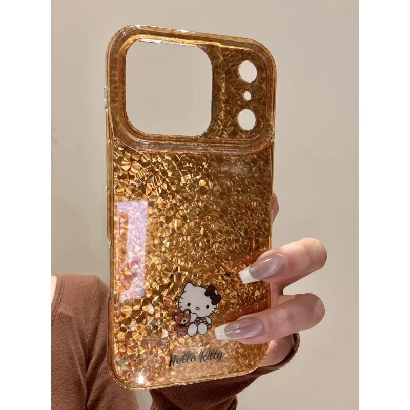 老钱风猫咪抱小熊玻璃纹适用于iphone17promax苹果16手机壳15新款